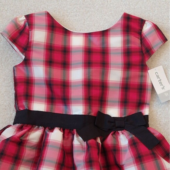 NWT CARTER’S RED HOLIDAY Christmas Plaid DRESS - Picture 3 of 8